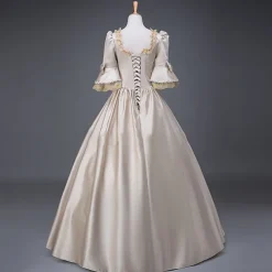 Gothic Lolita Rococo 18th Century Maxi Dress Normal Juliet Sleeve Cinderella Princess Square Neck Fancy Dress All Christmas Halloween Carnival Party Special Occasion Quinceanera Adults All Seasons