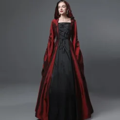 Gothic Medieval Ball Gown Floor Length Dress Prom Dress Juliet Sleeve Witch Witches Plus Size Tassel Fringe Ball Gown Square Neck Fancy Dress Women's All Celtic Royal Walpurgis Night Halloween