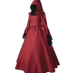 Gothic Medieval Ball Gown Floor Length Dress Prom Dress Juliet Sleeve Witch Witches Plus Size Tassel Fringe Ball Gown Square Neck Fancy Dress Women's All Celtic Royal Walpurgis Night Halloween