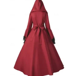 Gothic Medieval Ball Gown Floor Length Dress Prom Dress Juliet Sleeve Witch Witches Plus Size Tassel Fringe Ball Gown Square Neck Fancy Dress Women's All Celtic Royal Walpurgis Night Halloween