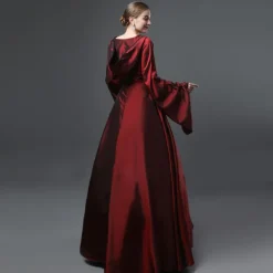 Gothic Medieval Ball Gown Floor Length Dress Prom Dress Juliet Sleeve Witch Witches Plus Size Tassel Fringe Ball Gown Square Neck Fancy Dress Women's All Celtic Royal Walpurgis Night Halloween