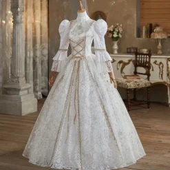 Gothic Rococo Victorian Dress Party Costume Prom Dress Princess Shakespeare Solid Color Ball Gown Fancy Dress Women's Royal Christmas Halloween Carnival Party Evening Party Masquerade Adults' Dress