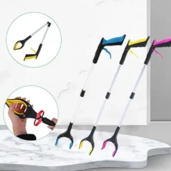 Grabber Reacher Tool 360 Degree Rotating Head, Wide Jaw, 32" Foldable, Lightweight Trash Claw Grabbers for Elderly, Reaching Tool for Trash Pick Up Stick, Litter Picker Arm Extension