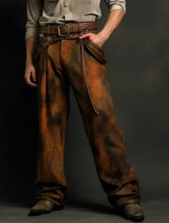 Gradient Ramp Cowboy Vintage Men's 3D Print Pants Trousers Outdoor Street Wear to work Polyester Brown S M L High Elasticity Pants