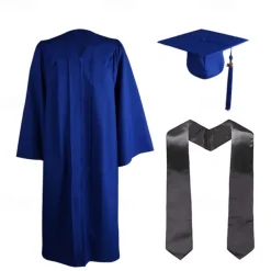 Graduation Cap and Gown 2025 Set with Tassel Graduation Stoles for High School College Bachelor