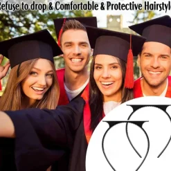 Graduation Cap Headband, Secures Your Graduation Cap and Hair Style Hat Accessories for Graduates, Students, Women