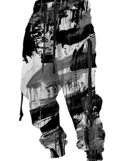 Graffiti Abstract Men's 3D Print Sweatpants Joggers Pants Trousers Outdoor Street Casual Daily Polyester Red Blue Purple S M L Mid Waist Elasticity Pants