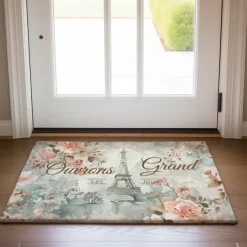 Graffiti Doormat Kitchen Mat Floor Mat Non-Slip Area Rug Oil Proof Rug Indoor Outdoor Mat Bedroom Decor Bathroom Mat Entrance Rug Eiffel Tower
