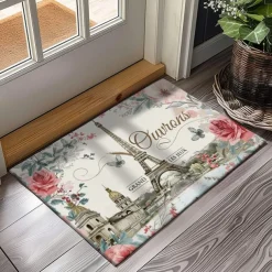 Graffiti Doormat Kitchen Mat Floor Mat Non-Slip Area Rug Oil Proof Rug Indoor Outdoor Mat Bedroom Decor Bathroom Mat Entrance Rug Eiffel Tower