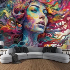 Graffiti Woman Hanging Tapestry Wall Art Large Tapestry Mural Decor Photograph Backdrop Blanket Curtain Home Bedroom Living Room Decoration