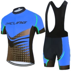21Grams Men's Cycling Jersey Set Short Sleeve Cycling Jersey with Bib Shorts 3 Rear Pockets Reflective Strips 3D Padded Shorts Polka Dot Polyester Bike Wear Breathable Quick Dry Moisture Wicking