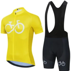 21Grams Men's Short Sleeve Cycling Jersey with Bib Shorts Summer Spandex Polyester Bike Clothing Suit 3D Pad Breathable Quick Dry Moisture Wicking Back Pocket Sports Red Black Yellow White