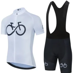 21Grams Men's Short Sleeve Cycling Jersey with Bib Shorts Summer Spandex Polyester Bike Clothing Suit 3D Pad Breathable Quick Dry Moisture Wicking Back Pocket Sports Red Black Yellow White