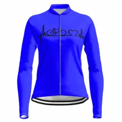 21Grams Racing Cycle Heartbeat Women's Long Sleeve Cycling Jersey Spandex Polyester Green Orange Red Heart Funny Bike Top Mountain Bike MTB Road Breathable Quick Dry Moisture Wicking Sports Clothing