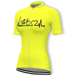 21Grams Racing Cycle Heartbeat Women's Cycling Jersey Summer Spandex Polyester Yellow Bike Tee Tshirt Jersey Top Mountain Bike MTB Road Bike Cycling Breathable Back Pocket Sports Clothing