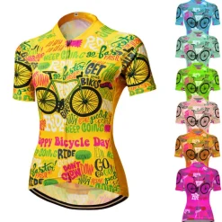 21Grams Women's Short Sleeve Cycling Jersey With 3 Rear Pockets Summer Bicycle Riding Bike Top Breathable Quick Dry Moisture Spandex Polyester Dark Pink Light Green Blushing Pink Mountain Bike MTB