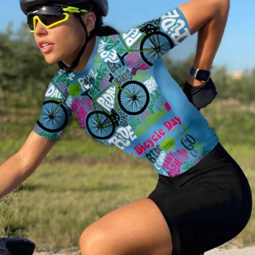 21Grams Women's Short Sleeve Cycling Jersey With 3 Rear Pockets Summer Bicycle Riding Bike Top Breathable Quick Dry Moisture Spandex Polyester Dark Pink Light Green Blushing Pink Mountain Bike MTB