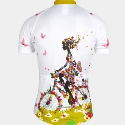 21Grams Women's Short Sleeve Cycling Jersey Summer Floral Botanical Funny Bike Jersey Breathable Anatomic Design Ultraviolet Resistant Quick Dry Back Pocket Sports Patterned Purple Green Mint Green