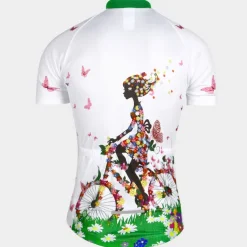 21Grams Women's Short Sleeve Cycling Jersey Summer Floral Botanical Funny Bike Jersey Breathable Anatomic Design Ultraviolet Resistant Quick Dry Back Pocket Sports Patterned Purple Green Mint Green
