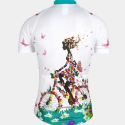 21Grams Women's Short Sleeve Cycling Jersey Summer Floral Botanical Funny Bike Jersey Breathable Anatomic Design Ultraviolet Resistant Quick Dry Back Pocket Sports Patterned Purple Green Mint Green