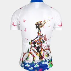 21Grams Women's Short Sleeve Cycling Jersey Summer Floral Botanical Funny Bike Jersey Breathable Anatomic Design Ultraviolet Resistant Quick Dry Back Pocket Sports Patterned Purple Green Mint Green