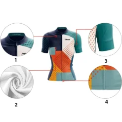 21Grams Women's Short Sleeve Cycling Jersey Spandex Polyester Funny Bike Jersey Top Mountain Bike MTB Road Bike Cycling UV Resistant Breathable Quick Dry Sports Blue+Orange Sky Blue+White Green