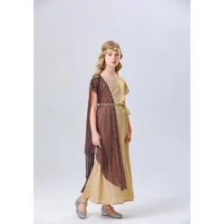 Greek Goddess Halloween Cosplay Costume Robe Carnival Costume Vintage Inspired Kid's Girls' Carnival Masquerade Party Masquerade Easy Halloween Costumes Dress Up