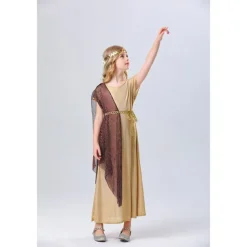 Greek Goddess Halloween Cosplay Costume Robe Carnival Costume Vintage Inspired Kid's Girls' Carnival Masquerade Party Masquerade Easy Halloween Costumes Dress Up