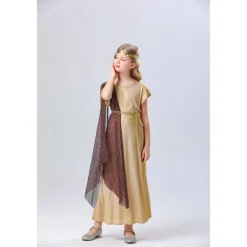 Greek Goddess Halloween Cosplay Costume Robe Carnival Costume Vintage Inspired Kid's Girls' Carnival Masquerade Party Masquerade Easy Halloween Costumes Dress Up