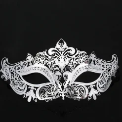 Greek Goddess Roman Halloween Mask Venetian Mask Columbina Carnival Mask Metal Finish Sexy Costume Half Face Adults' Women's Halloween Carnival Mardi Gras Party Masquerade Carnival of Venice Easy