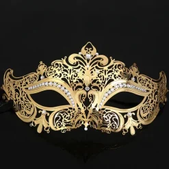 Greek Goddess Roman Halloween Mask Venetian Mask Columbina Carnival Mask Metal Finish Sexy Costume Half Face Adults' Women's Halloween Carnival Mardi Gras Party Masquerade Carnival of Venice Easy