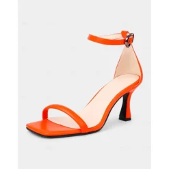 Green Ankle Strap Mid-Heel Sandals for Women - Sleek Minimalist Design , Perfect for Summer Parties, Office Wear, and Casual Outings