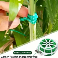Green Cable Ties With Cutter, Garden Plant Ties Reusable, Green Twist Ties For Plants Gardening Tomatoes Tie Garden Ties For Plants,Garden Twist Ties Flowers Climbing