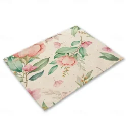 Green Placemats Heat Resistant Farmhouse Table Place Mat Stain Resistant Placemat, Placemat for Wedding Kitchen Dining Table Decoration Indoor Outdoor