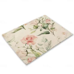 Green Placemats Heat Resistant Farmhouse Table Place Mat Stain Resistant Placemat, Placemat for Wedding Kitchen Dining Table Decoration Indoor Outdoor