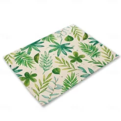 Green Placemats Heat Resistant Farmhouse Table Place Mat Stain Resistant Placemat, Placemat for Wedding Kitchen Dining Table Decoration Indoor Outdoor