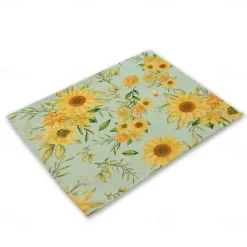 Green Placemats Heat Resistant Farmhouse Table Place Mat Stain Resistant Placemat, Placemat for Wedding Kitchen Dining Table Decoration Indoor Outdoor