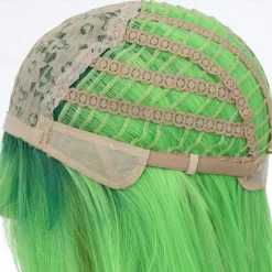 Green Wig Long Wavy Green Wig with Bangs Lime Green Wig for Women Long Ombre Green Wig Cosplay Wig Heat Resistant Synthetic Wig For Carvinal