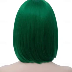 Green Wigs for Women 12'' Short Green Bob Wig with Bangs Natural Synthetic Soft Wig Cute Colored Wigs for St Patrick's Day Party Halloween St.Patrick's Day Wigs
