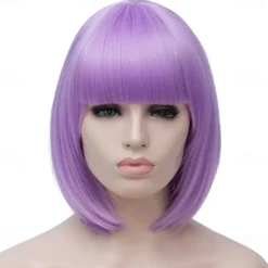 Green Wigs for Women 12'' Short Green Bob Wig with Bangs Natural Synthetic Soft Wig Cute Colored Wigs for St Patrick's Day Party Halloween St.Patrick's Day Wigs