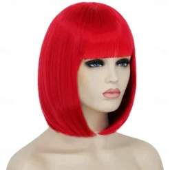 Green Wigs for Women 12'' Short Green Bob Wig with Bangs Natural Soft Green Wig for St Patricks Day Party BU239LGR Halloween Wigs St.Patrick's Day Wigs