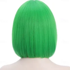 Green Wigs for Women 12'' Short Green Bob Wig with Bangs Natural Soft Green Wig for St Patricks Day Party BU239LGR Halloween Wigs St.Patrick's Day Wigs