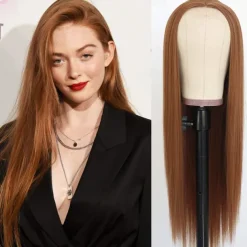 Green Wigs Long Straight Synthetic Wig Irish Green Heat Resistant No Lace Front Wigs with Baby Hair Glueless Peluca for St Patricks Cosplay Party for Fashion Women 22 Inch Halloween Wigs