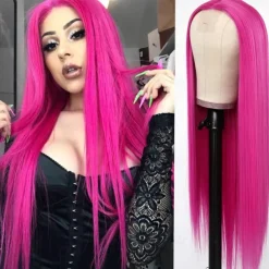 Green Wigs Long Straight Synthetic Wig Irish Green Heat Resistant No Lace Front Wigs with Baby Hair Glueless Peluca for St Patricks Cosplay Party for Fashion Women 22 Inch Halloween Wigs