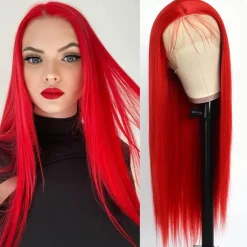 Green Wigs Long Straight Synthetic Wig Irish Green Heat Resistant No Lace Front Wigs with Baby Hair Glueless Peluca for St Patricks Cosplay Party for Fashion Women 22 Inch Halloween Wigs