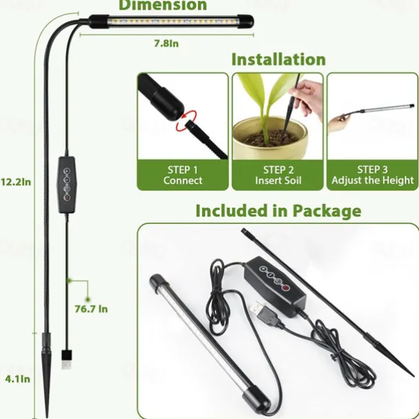 Grow Light USB Phytolamp for Plants Full Spectrum Dimmable 4/8/12H Timer Fitolamp Lights Home Flower Seedling Clip Phyto Lamp