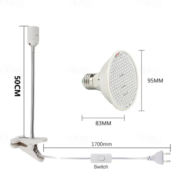 Grow Lights for Indoor Plants Full Spectrum Clip-on Gooseneck Grow Light 10W/20W Power Plant Light with Optical Lens for High PPFD