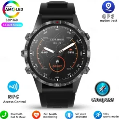 GT45 Smart Watch Men Bluetooth Call Outdoor Sports Voice Assistant Compass Health Monitoring Fitness Tracker Smartwatch