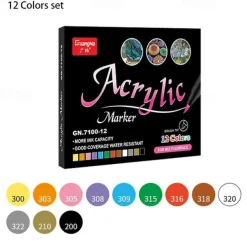 Guangna 12/24/36 Colors Acrylic Paint Pens Brush Marker Pen For Rock Painting, Stone, Ceramic, Glass, Wood, Canvas ,DIY Art Making Supplies,Perfect For Easter Decoration,Perfect For Easter Decoration