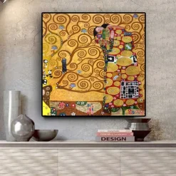 Gustav Klimt the Fulfillment Reproduction Oil Painting on Canvas Posters and Prints Scandinavian Wall Picture for Living Room